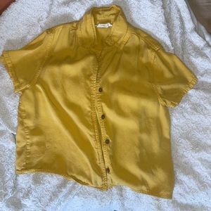 Cropped button down blouse